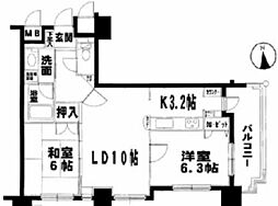 ディアナ並木 2LDKの間取図画像