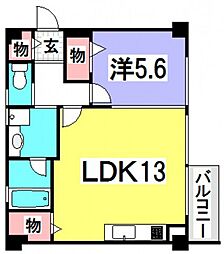 戸坂フラッツ 1LDKの間取図画像
