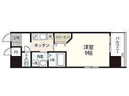 アクアシティ本川町 1Kの間取図画像