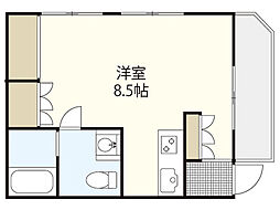リノベハウス長束 ワンルームの間取図画像