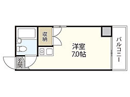 サンシャイン舟入本町 ワンルームの間取図画像