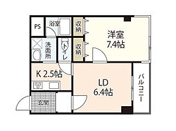 カーサ和光 1LDKの間取図画像