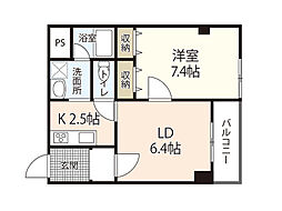 カーサ和光 1LDKの間取図画像