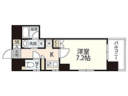 ジェイシティ八丁堀 1Kの間取図画像