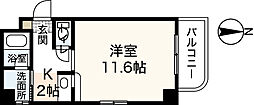 PROSPERセンダ 1Kの間取図画像