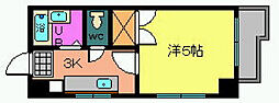 ハラビル 1Kの間取図画像