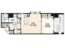ラフィネ 1LDKの間取図画像