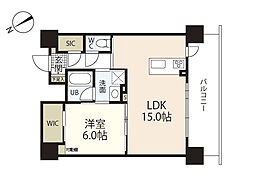 リッチコートK 1LDKの間取図画像