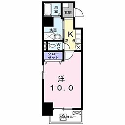 ワンダフルパレスN1 1Kの間取図画像