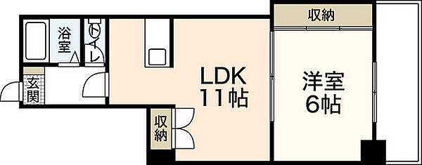 広島県広島市中区白島九軒町(賃貸マンション1LDK・2階・40.95㎡)の写真 その2