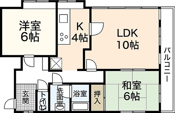 広島県広島市中区西白島町(賃貸マンション2LDK・3階・60.43㎡)の写真 その2