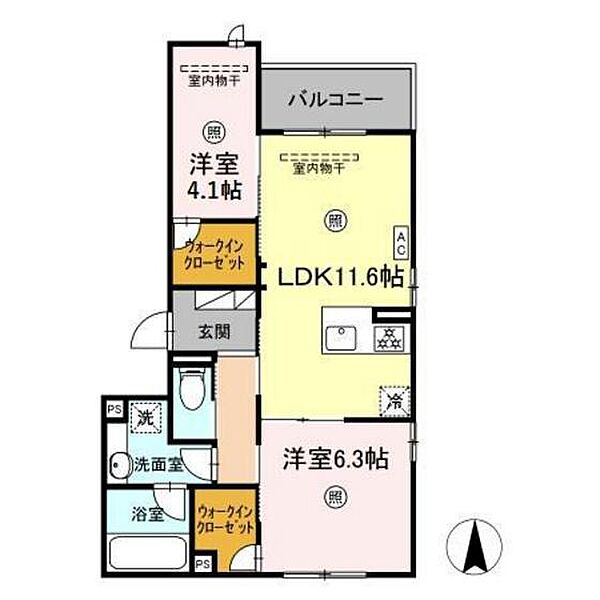 ドルチェ広島駅東 ｜広島県広島市東区尾長西1丁目(賃貸アパート2LDK・2階・54.76㎡)の写真 その2