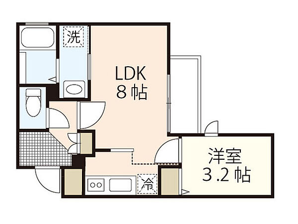 月光府中鹿籠壱番館 ｜広島県安芸郡府中町鹿籠1丁目(賃貸アパート1LDK・1階・27.89㎡)の写真 その2