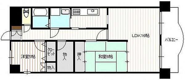 スクエア33 ｜広島県広島市東区戸坂出江1丁目(賃貸マンション2SLDK・5階・68.00㎡)の写真 その2