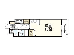舟入FLATS 7階ワンルームの間取り