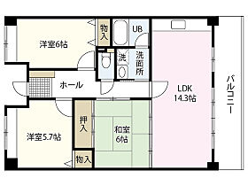 広島県広島市安芸区船越2丁目（賃貸マンション3LDK・3階・72.94㎡） その2