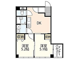 N東中央 2DKの間取図画像