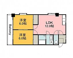 伊藤マンション 2階2LDKの間取り