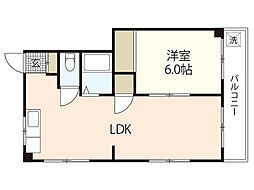 伊藤ビル 2階1LDKの間取り