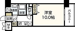 コンフォート東白島 8階1Kの間取り