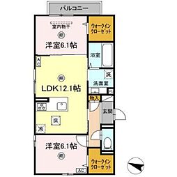 パークコート東雲 1階2LDKの間取り