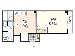 メゾン石川 4階1DKの間取り