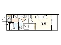 レオパレスArcadia　A 4階1Kの間取り