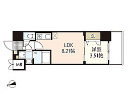 S-RESIDENCE観音公園aloria 1LDKの間取図画像