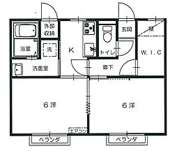 メゾン泉 1階2Kの間取り