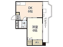 まるみビル 1DKの間取図画像