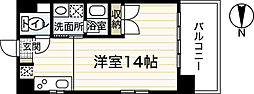 ハレルSA1ビル ワンルームの間取図画像