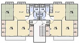 サンライズ矢賀B 3DKの間取図画像