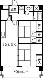 三滝コーポラス 2LDKの間取図画像