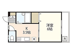 メゾン中央 1Kの間取図画像