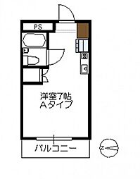 コスミック ワンルームの間取図画像