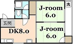 第一石丸ビル 2DKの間取図画像