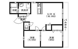 南良原ビル 2LDKの間取図画像