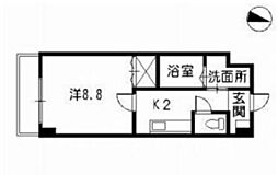 ボヌールポルト 1Kの間取図画像