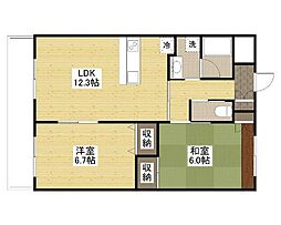 mignonfleursAWA 2LDKの間取図画像