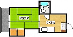 コーポ福島 1DKの間取図画像