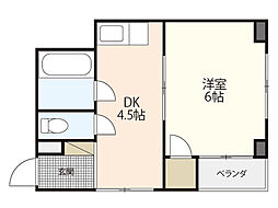 塚村ビル 1Kの間取図画像