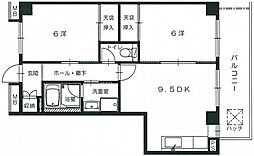 オハイオハイツ 2DKの間取図画像