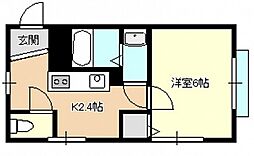 メゾン泉 1Kの間取図画像