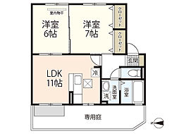 フォンテーヌ 2LDKの間取図画像