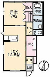 プロヌーブナギサ 1LDKの間取図画像