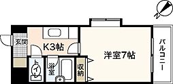 第2キャピタル祇園 1Kの間取図画像