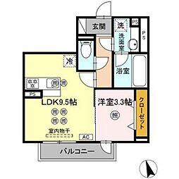 ニューライフテラス 1LDKの間取図画像