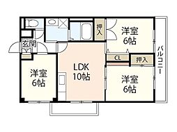 ドミール庚午北 3LDKの間取図画像