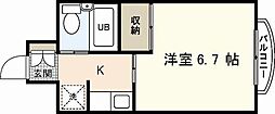 ダイアパレス横川公園 1Kの間取図画像