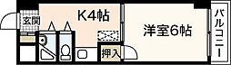 アルカサール大芝 1Kの間取図画像